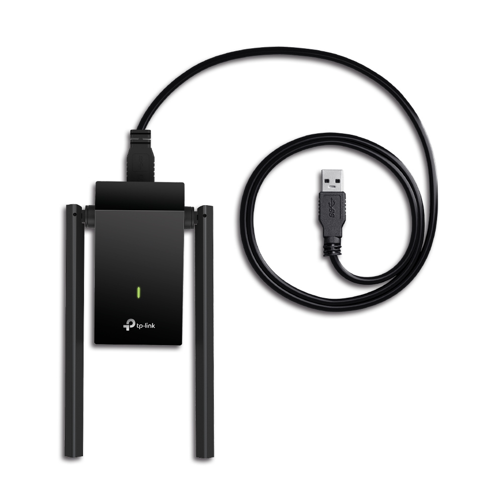 Адаптер TP-Link AC1300Mbps Dual-band High-Gain wireless USB adapter, 867Mbps at 5G and 400Mbps at 2.4G, two high gain antennas, USB 3.0, USB extension cable, support wave 2 MU-MIMO, full compatible with Windows and macOS.