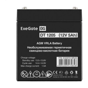 Аккумуляторная батарея ExeGate DT 1205 (12V 5Ah, клеммы F2)