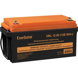 Аккумуляторная батарея ExeGate EX285654RUS HRL 12-80 (12V 80Ah, под болт М6)