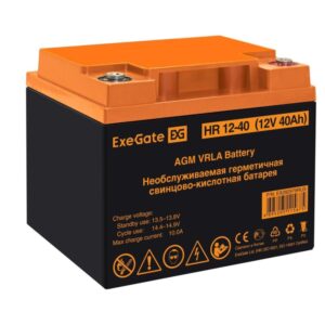 Аккумуляторная батарея ExeGate HR 12-40 (12V 40Ah, под болт М6)