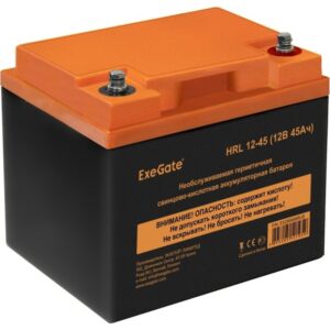 Аккумуляторная батарея ExeGate HRL 12-45 (12V 45Ah, под болт М6)