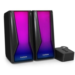 Акустическая система 2.0 ExeGate EX289687RUS Accord 230 (питание USB,Bluetooth, 2х3Вт (6Вт RMS), 60-20000Гц, черный, RGb подсветка)