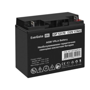 Батарея для ИБП ExeGate EP160756RUS GP 12170/EXG12170 (12V 17Ah) клеммы под болт М5