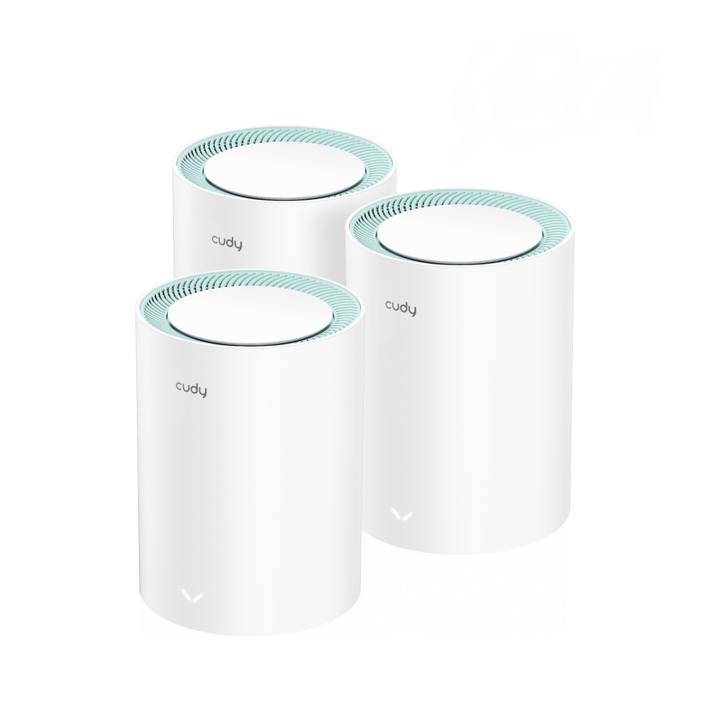 Бесшовный Mesh роутер Cudy M1300 (M1300 3-PACK) AC1200 10/100/1000BASE-TX/Wi-Fi белый (упак.:3шт)