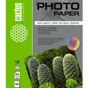Фотобумага Cactus CS-GSA413050 A4/130г/м2/50л. глянцевое самоклей. для струйной печати