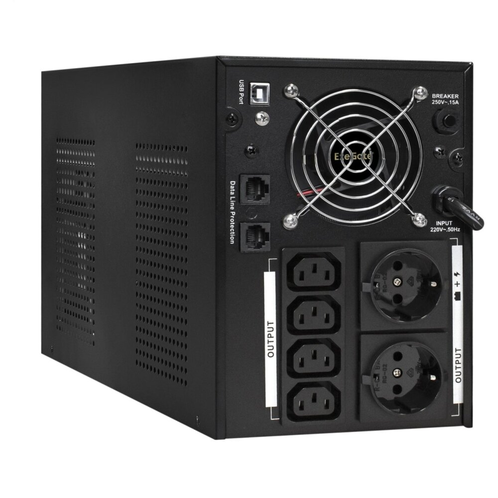 Источник бесперебойного питания ExeGate EX292614RUS SpecialPro UNB-3000.LED.AVR.3SH.2C13.RJ.USB 3000VA/1800W,LED, AVR,3*Schuko+2*C13,RJ45/11,USB, металлический корпус, черный
