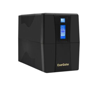 Источник бесперебойного питания ExeGate EX292776RUS Power Smart ULB-800.LCD.AVR.2SH 800VA/480W, LCD, AVR, 2*Schuko, металлический корпус, черный