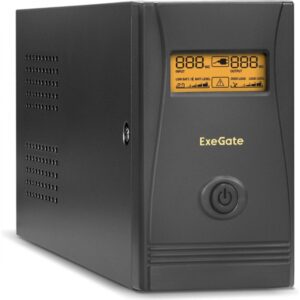Источник бесперебойного питания ExeGate Power Smart ULB-850.LCD.AVR.EURO.RJ.USB / 850 ВА / 480 Вт / 2 x CEE 7 (евророзетка)