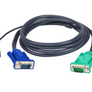 Кабель KVM ATEN 2L-5201U USB(тип А Male)+HDB15(Male) <-> SPHD15(Male) 1,2м., черный.