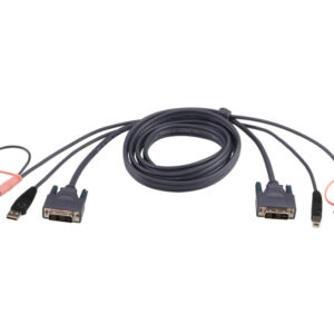 Кабель KVM USB(тип А Male)+DVI-D(Male)2хАудио(Male) (-) USB(тип B Male)+DVI-D(Male)+2хАудио(Male) 3м., черный. CABLE DVI/USB B/MC.SP-DVI/USB A 3M