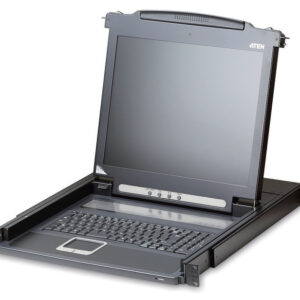 Консоль управления для KVM-переключателей ATEN (CL1000M-ATA-RG) 19", SVGA+KBD+MOUSE PS/2, с KVM-шнуром PS/2 1.8м., LCD экран 17", лат./рус. клавиатура