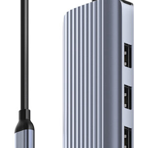 Концентратор USB CUDY UH606, USB Type-C, HDMI + RJ-45 + USB, USB Type-C