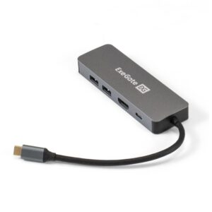 Концентратор USB ExeGate DUB-21C/PD/HL, USB Type-C, USB/USB Type-C/RJ45, USB