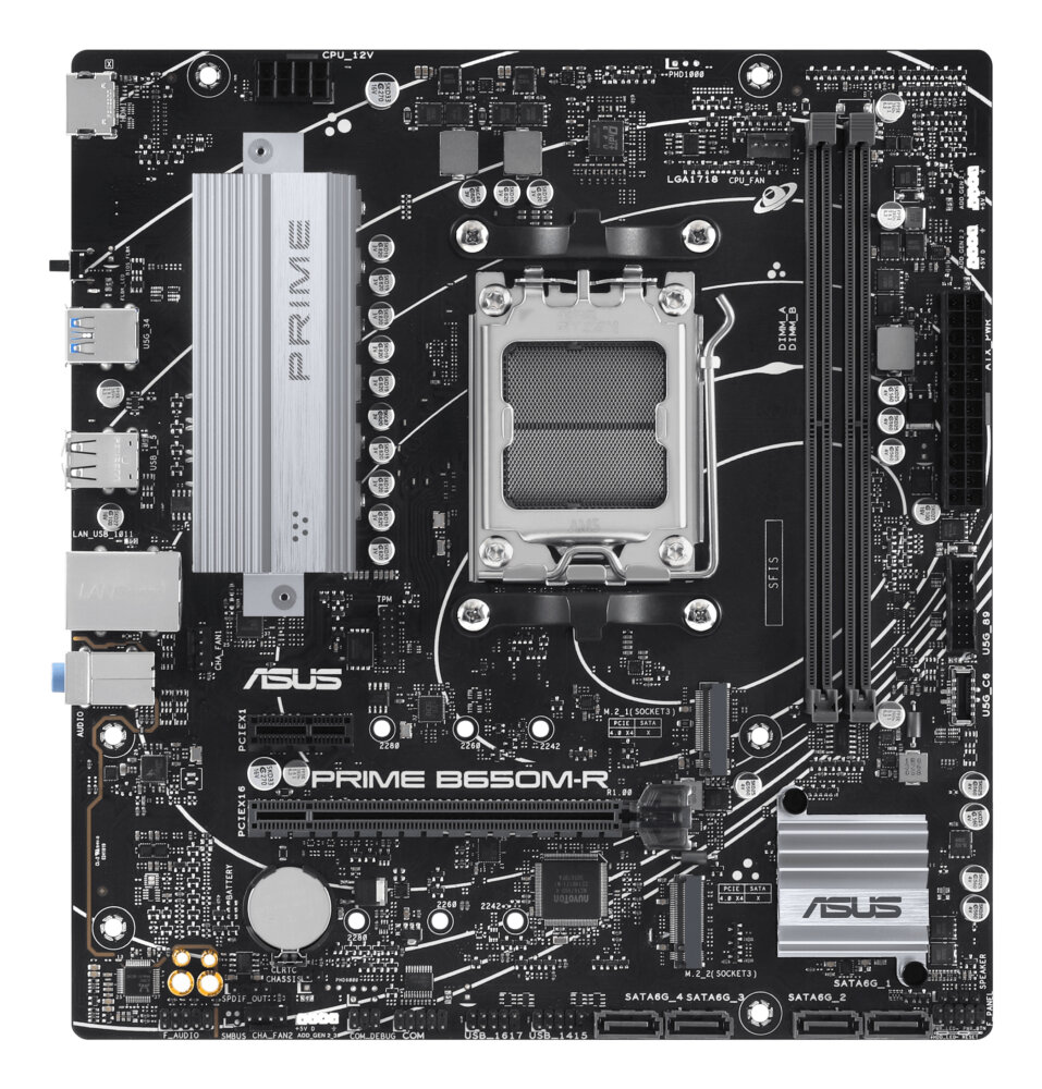 Материнская плата ASUS PRIME B650M-R, AM5, AMD B650, 2xDDR5, 4xSATA, 2xM.2, 1xPCIe 4.0 x16, 1xPCIe x1, HDMI, 1x2.5Gb LAN, 6xUSB, 3x3.5 мм, 7.1, microATX