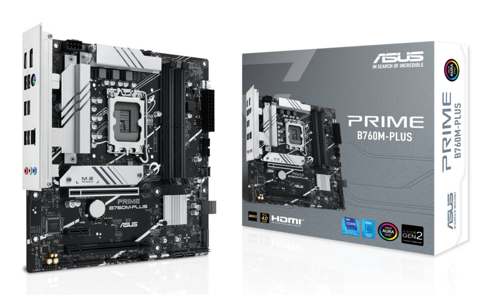 Материнская плата ASUS PRIME B760M-PLUS, LGA1700, Intel B760, 4xDDR5, 4xSATA, 2xM.2, 1xPCIe 4.0 x16, DisplayPort, HDMI, 1x2.5Gb LAN, 3x3.5 мм, 7.1, microATX