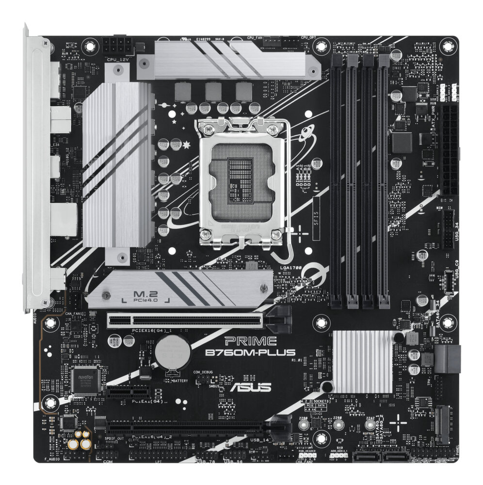Материнская плата ASUS PRIME B760M-PLUS, LGA1700, Intel B760, 4xDDR5, 4xSATA, 2xM.2, 1xPCIe 4.0 x16, DisplayPort, HDMI, 1x2.5Gb LAN, 3x3.5 мм, 7.1, microATX
