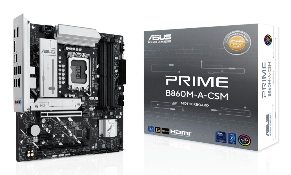 Материнская плата ASUS PRIME B860M-A-CSM, LGA1851, Intel B860, 4xDDR5, 4xSATA, 2xM.2, 1xPCIe 5.0 x16, DisplayPort, HDMI, 1x2.5Gb LAN, USB Type-C, 3x3.5 мм, 7.1, microATX