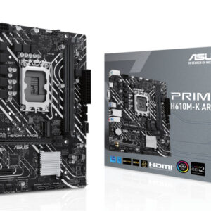 Материнская плата ASUS PRIME H610M-K ARGB, LGA1700, Intel H610, 2xDDR5, 4xSATA, 1xM.2, 1xPCIe 4.0 x16, HDMI, D-Sub, 1x1Gb LAN, 3x3.5 мм, 7.1, microATX