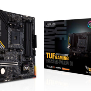 Материнская плата Asus TUF GAMING A520M-PLUS II , AM4, AMD A520, 4xDDR4, 4xSATA, 2xM.2, 1xPCIe 3.0 x16, 2xPCIe 3.0 x1, 1xVGA, 1xDVI, 1xHDMI, 1x1Gb LAN, 1xUSB-A 10Gbps, 4xUSB-A 5Gbps, 2xUSB-A 2.0, 3x3.5 мм, 7.1, mATX