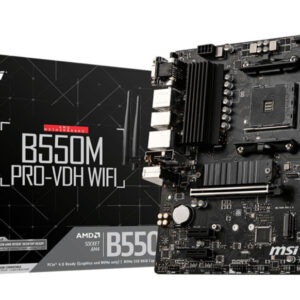 Материнская плата MSI B550M PRO-VDH WIFI, AM4, AMD B550, 4xDDR4, 4xSATA, 2xM.2, 1xPCIe 4.0 x16, DisplayPort, HDMI, D-Sub, 1x1Gb LAN, 3x3.5 мм, 7.1, microATX