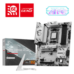 Материнская плата MSI B850 GAMING PLUS WIFI6E, AM5, AMD B850, 4xDDR5, 4xSATA, 2xM.2, 1xPCIe 4.0 x16, 1xPCIe 4.0 x4, 1xPCIe 3.0 x1, 1xDP, 1xHDMI, 1x2.5Gb LAN, Wi-Fi 6E, Bluetooth 5.3, 1xUSB-C 10Gbps, 3xUSB-A 10Gbps, 4xUSB-A 5Gbps, 2x3.5 мм, 7.1, ATX