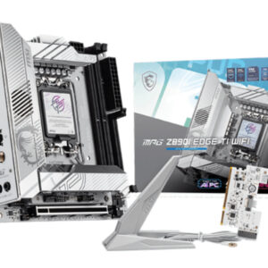 Материнская плата MSI MPG Z890I EDGE TI WIFI, LGA1851, Intel Z890, 2xDDR5, 0xSATA, 3xM.2, 1xPCIe 5.0 x16, HDMI, USB Type-C, 1x5Gb LAN, Thunderbolt, 2x3.5 мм, 7.1, mini-ITX
