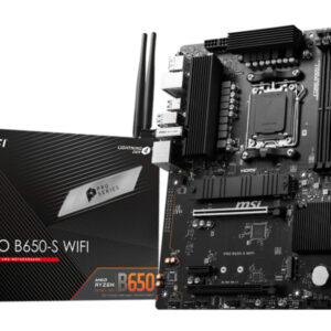 Материнская плата MSI PRO B650-S WIFI, AM5, AMD B650, 4xDDR5, 4xSATA, 2xM.2, 1xPCIe 4.0 x16, 1xPCIe 4.0 x4, DisplayPort, HDMI, 1x2.5Gb LAN, USB Type-C, 6x3.5 мм, 7.1, ATX