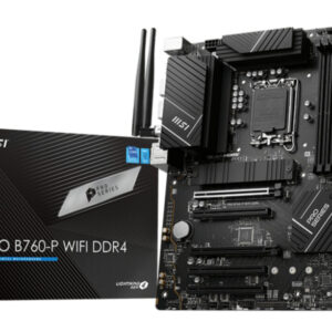 Материнская плата MSI PRO B760-P WIFI DDR4, LGA1700, Intel B760, 4xDDR4, 4xSATA, 2xM.2, 2xPCIe x16, DisplayPort, HDMI, 1x2.5Gb LAN, USB Type-C, 5x3.5 мм, 7.1, ATX