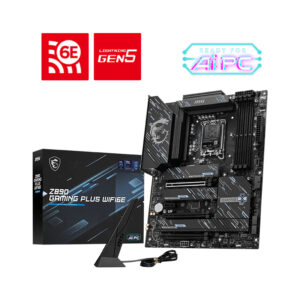 Материнская плата MSI Z890 GAMING PLUS WIFI6E, LGA1851, Intel Z890, 4xDDR5, 4xSATA, 4xM.2, 3xPCIe x16 (1xPCIe 5.0, 2xPCIe 4.0), 1xPCIe 4.0 x1, 1xHDMI, 1xDisplayPort, 1x 5Gb LAN, 4xUSB 2.0, 2xUSB 5Gbps Type-A, 1xUSB 10Gbps Type-A, 1xUSB 10Gbps Type-C, 3x3.5 мм, 7.1, ATX