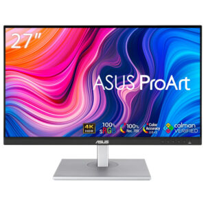 Монитор 27" ASUS ProArt PA279CV IPS 3840x2160, 60 Гц, 5 мс, 16:9, 350 кд/м², HDMI 2.0, DP 1.2, USB-C, 3.5 Jack, USB Hub (4x USB 3.0), динамики (2x2 Вт), черный/белый