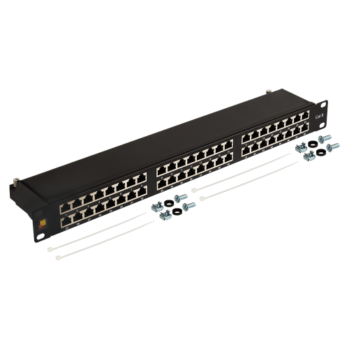 Патч-панель Lanmaster LAN-PPC48S6 19" 1U 48xRJ45 кат.6 STP