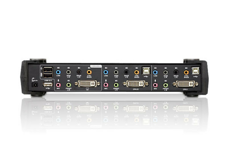 Переключатель KVM ATEN (CS1782A-AT-G) KVM+Audio+USB 2.0, 1 user USB+DVI => 2 cpu USB+DVI, со шнурами USB 2х1.8м., 2560x1600 60Hz DVI-D Dual Link/204