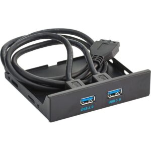 Планка USB на переднюю панель ExeGate U3H-615, 3,5", 2хUSB 3.0, черная, подсоединение к мат. плате