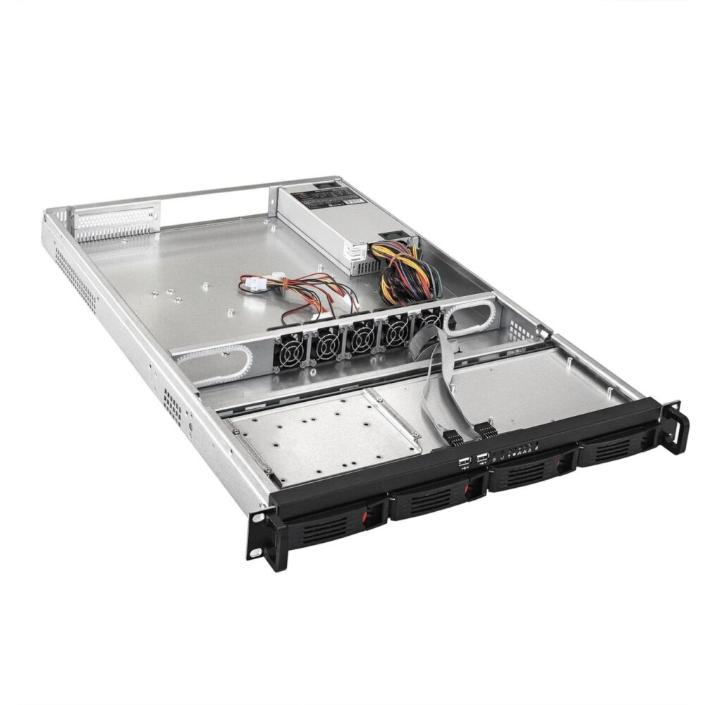 Серверный корпус ExeGate Pro 1U660-HS04 (RM 19", высота 1U, глубина 660, БП 400ADS, 4xHotSwap, USB)
