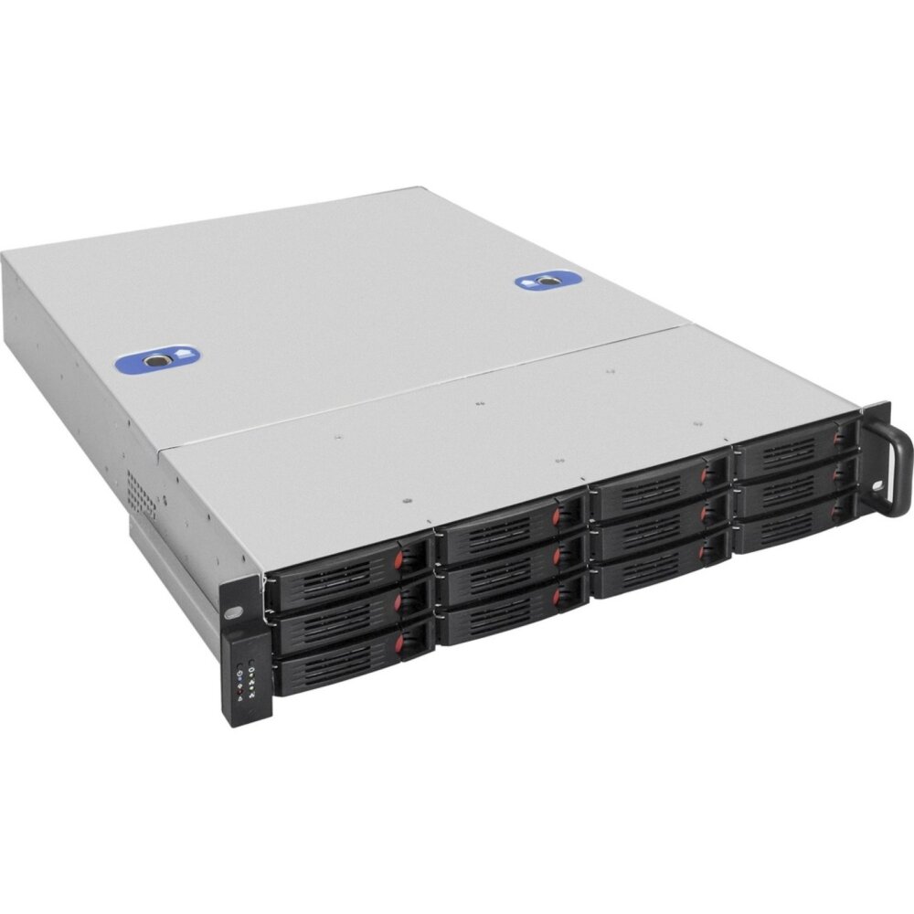Серверный корпус ExeGate Pro EX292490RUS 2U660-HS12 (RM 19", высота 2U, глубина 660, без БП, 12xHotSwap, USB)