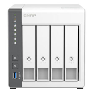Сетевое хранилище SMB QNAP TS-433-4G NAS 4 HDD trays. ARM 4-core Cortex-A55 2.0GHz, ram 4 Gb (max), 1x1GbE, 1x2.5GbE, 2xUSB 2.0 port,1xUSB 3.2 Gen 1