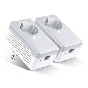 Сетевой адаптер TP-Link TL-PA4010PKIT AV600 Powerline Adapter with AC Pass Through Starter Kit, Ultra Compact Size, 500Mbps Powerline Datarate, 10/100Mbps Fast Ethernet, HomePlug AV, Green Powerline, Plug and Play