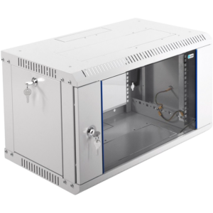 Шкаф настенный ЦМО ШРН-Э-6.350 6U 600x350 мм пер. дв. стекл несъемные бок. пан. серый