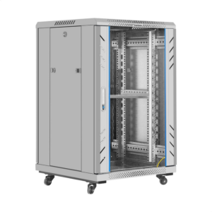 Шкаф телекоммуникационный 19" напольный 18U ExeGate EC-FS-18U.600.600.G.GREY (19”, 18U, 600x600x987mm (ШхГхВ), передняя дверь закаленное стекло, задняя перфорированная дверь, съемные боковые панели, пыле- и влагозащита IP20, встроенный вентиляционный модуль, 1 полка в комплекте, серый RAL 7035, 3 коробки)