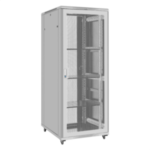 Шкаф телекоммуникационный 19" напольный 42U ExeGate EC-FS-42U.800.1000.V.V.GREY (19”, 42U, 800x1000x2054mm (ШхГхВ), передняя перфорированная дверь, задняя двойная перфорированная дверь, съемные боковые панели, пыле- и влагозащита IP20, встроенный вентиляционный модуль, 1 полка в комплекте, светло-серый RAL 7035, 3 коробки)