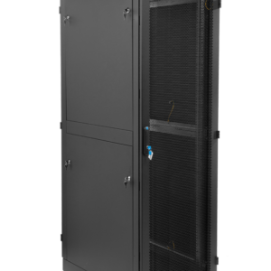 Шкаф телекоммуникационный напольный 42U (800 × 1000) дверь перф, задние двойные перф. черный