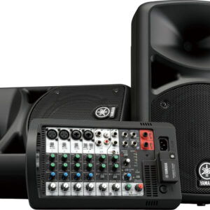 Система звукоусиления Yamaha STAGEPAS400BT портативная, 400 Вт, 2 х 8"+1", 8-канальный микшер (4 моно/линейных входа + 4 моно/2 стерео линейных входа), Входы Hi-Z (с высоким сопротивлением), Bluetooth