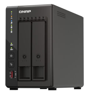 SMB QNAP TS-253E-8G NAS, 2-tray w/o HDD. 2xHDMI-port. 4-core Celeron J6412 2-2.6 GHz, 8Gb DDR, 2x2.5Gb LAN, 2 x M.2 2280 PCIe Gen 3 x2, 2x USB 3.2 Gen 2 (10Gbps) Port, 2x USB 2.0 port