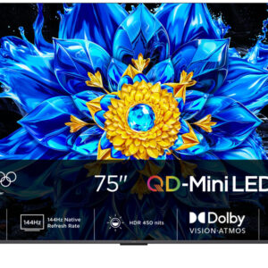 Телевизор TCL 75" 75P8L черный QLED UHD 144Hz Smart TV Google TV 3GB/32GB