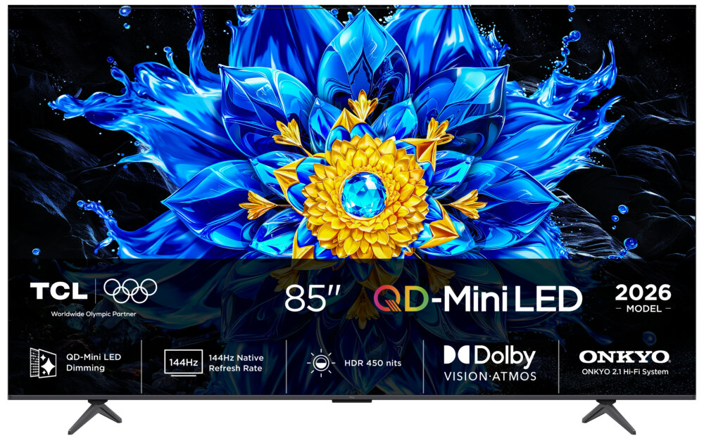 Телевизор TCL 85" 85P8L черный QLED UHD 144Hz Smart TV Google TV 3GB/32GB