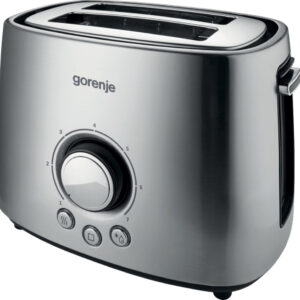 Тостер Gorenje T1000E серебристый/чёрный, 1000 Вт, 2 слота