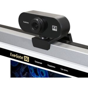 Веб-камера ExeGate Stream C940 2560x1440, 30 кадр/с, USB Type-A, микрофон (шумоподавление), универсальное крепление, штатив в комплекте