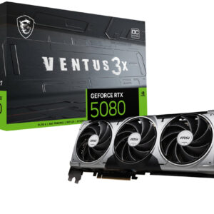 Видеокарта MSI GeForce RTX 5080 VENTUS 3X OC, 16 GB GDDR7, 256 bit, 3xDisplayPort, HDMI, GPU 2640 MHz